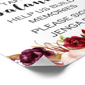 Bourgondisch Boho Bloemenbord - Huwelijk Vraagt Om Poster (Hoek)