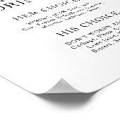 Bourgondisch Boho Bloemig Naambordje voor Signatur Poster (Hoek)