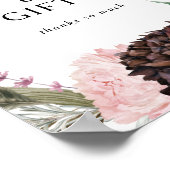 Bourgondisch Boho Bloemkaarten en Cadeaus Bord Poster (Hoek)