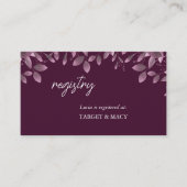 Bourgondisch bos bruidsmeeregisterkaart informatiekaartje (Voorkant)