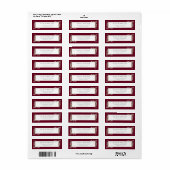 Bourgondisch botanisch groen blad adreslabel etiket (Full Sheet)