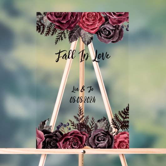 Bourgondisch botanisch vrijgezellenfeest acryl bord (Neutraal)