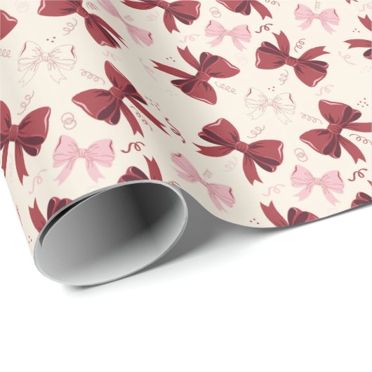 Bourgondisch Coquette Strikpatroon Cadeaupapier (Rol Hoek)