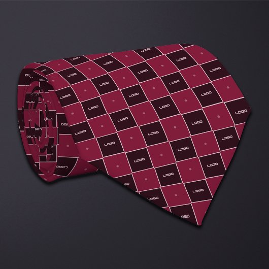 Bourgondisch dambordpatroon logo stropdas