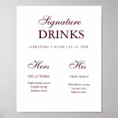Bourgondisch drankje huwelijksbord poster (Voorkant)