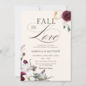 Bourgondisch Fall in Love Koppel Bruiloft Shower Kaart (Voorkant)
