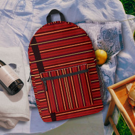 Bourgondisch geel groene strepen golf elegant patr bedrukte rugzak