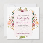 Bourgondisch geel roze Mauve Waterverf libel Kaart (Voorkant)