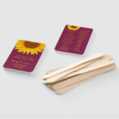 Bourgondisch geel zonnebloem bruiloft programma fa handwaaier (Niet-gemonteerd)