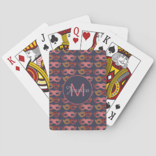Bourgondisch gemaskerde maskers patroon gepersonal pokerkaarten