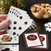 Bourgondisch gepersonaliseerd monogram en naam spe pokerkaarten (Insitu)