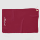 Bourgondisch gepersonaliseerde golfhanddoek met ei (Horizontaal)