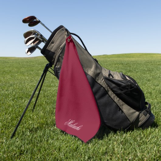 Bourgondisch gepersonaliseerde golfhanddoek met ei (Groen)