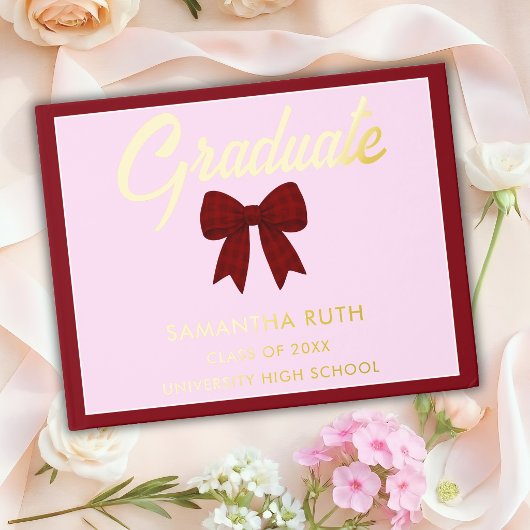 Bourgondisch geruit lint afstudeerfeestje gastenboek