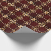 Bourgondisch goud bloemen inpakpapier (Hoek)