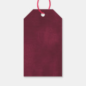 Bourgondisch goud elegante kerst bloemenkleurige b cadeaulabel (Achterkant)