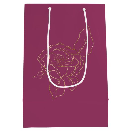 Bourgondisch goud Roos Medium Cadeauzakje (Achterkant)