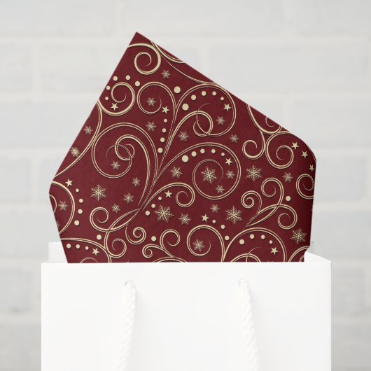 Bourgondisch goud scrollen tissuepapier, decoupage tissuepapier (Cadeauzakje)