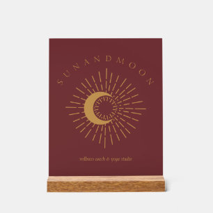 Bourgondisch goud Zon Maan Spirituele Zonne-energi Acryl Bord