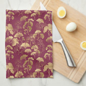 Bourgondisch Goudblad Patroon Theedoek (Quarter Fold)