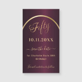 Bourgondisch gouden 50e verjaardag Save the Date-m (Voorkant)