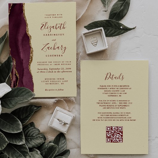 Bourgondisch Gouden Agaat Boter Geel QR Code Bruil Kaart