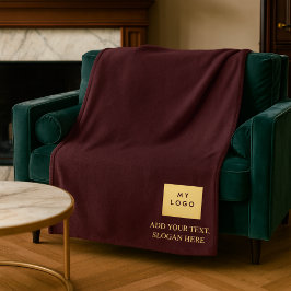 Bourgondisch gouden bedrijfslogo luxe bedrijf  fleece deken