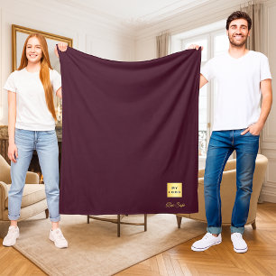 Bourgondisch gouden bedrijfslogo naam luxe bedrijf fleece deken