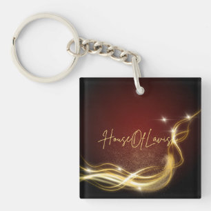 Bourgondisch Gouden Bokeh Luxe Acryl Sleutelhanger