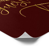 Bourgondisch gouden confetti kalligrafie gastboek poster (Hoek)