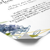 Bourgondisch gouden geometrisch 'In Loving Memory' Poster (Hoek)