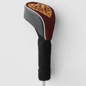 Bourgondisch Gouden Hart Symbool van Liefde Golfheadcover (Schuin)