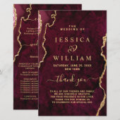 Bourgondisch Gouden Marmeren Huwelijksceremoniepro (Voorkant / Achterkant)