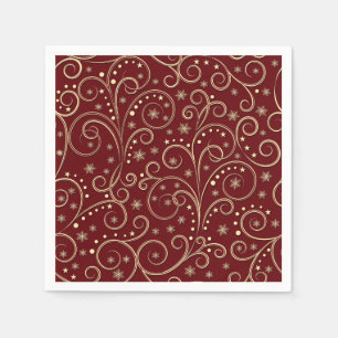 Bourgondisch Gouden Scroll Papier Servetten, Luxe Servet