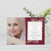 Bourgondisch groen Viering van het leven Foto Kaart (Staand voorkant)