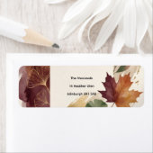 Bourgondisch herfst bloemendesign retouradreslabel etiket (Insitu)