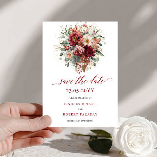 Bourgondisch Herfst Marsala Goud Save The Date Des