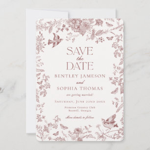 Bourgondisch Herfst Toile De Jouy Bloem Save the D Kaart