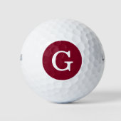 Bourgondisch Initiaal monogram Golfballen (Voorkant)