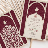 Bourgondisch Ivoor Islamitische bruiloft Arabesk Kaart