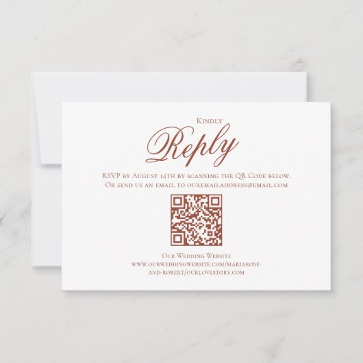 Bourgondisch kalligrafie script RSVP Elegant Kaartje (Voorkant)
