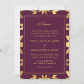 Bourgondisch Lijst  islamitische bruiloft Kaart (Voorkant)