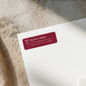 Bourgondisch lint retouradreslabel etiket