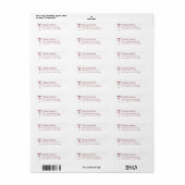 Bourgondisch lint retouradreslabel etiket (Full Sheet)
