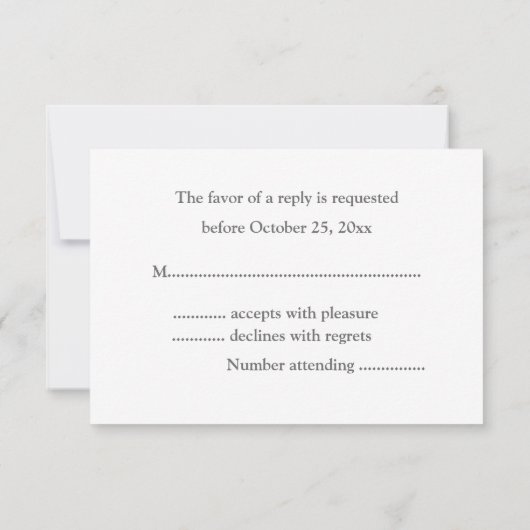 Bourgondisch lint Winter Bruiloft RSVP Kaart (Achterkant)