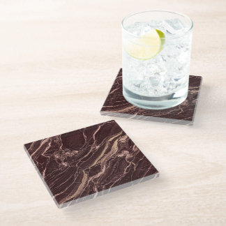 Bourgondisch Marmer Elegante Luxe Moderne Esthetie Glazen Onderzetter