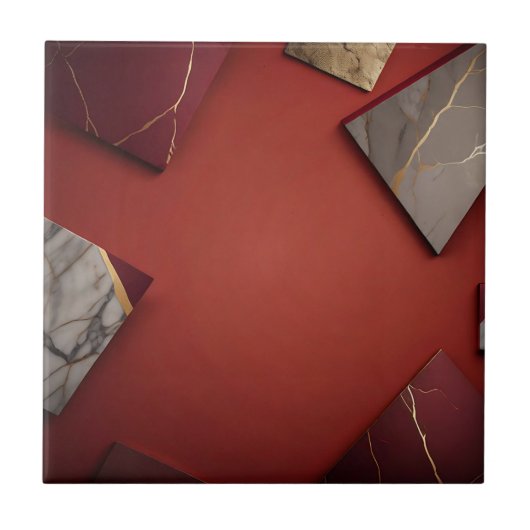 Bourgondisch marmer met goud tegeltje (Voorkant)