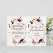 Bourgondisch Marsala Bloem Geometrisch Huwelijkspr (Staand voorkant)