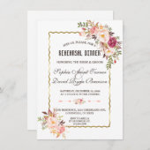 Bourgondisch Marsala Blush Bloemendiner Kaart (Voorkant / Achterkant)