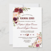 Bourgondisch Marsala Blush Bloemendiner voor de Re Kaart (Voorkant)